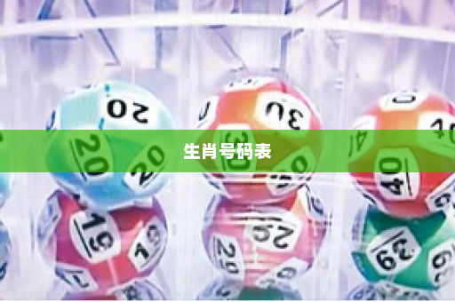 生肖号码表
