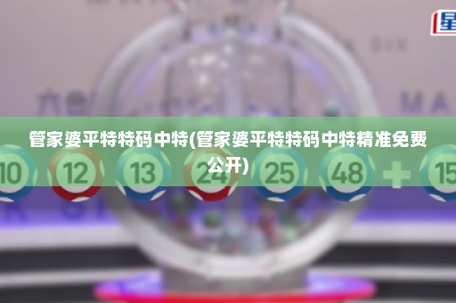 管家婆平特特码中特(管家婆平特特码中特精准免费公开)